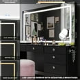 thumbnail image 4 of Boahaus Zoe Vanity Set with LED Mirror, Bluetooth Speakers & Large Storage, Black, 4 of 4