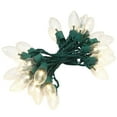 25Count Warm White Ultra Bright LED C9 Christmas Lights with Green Wire, 15', Holiday Time