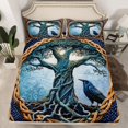 thumbnail image 2 of jejeloiu Wild Animal Birds Queen Sheet Sets,Boho Tree Of Life Bed Set For Adults 4 Pieces, 2 of 7