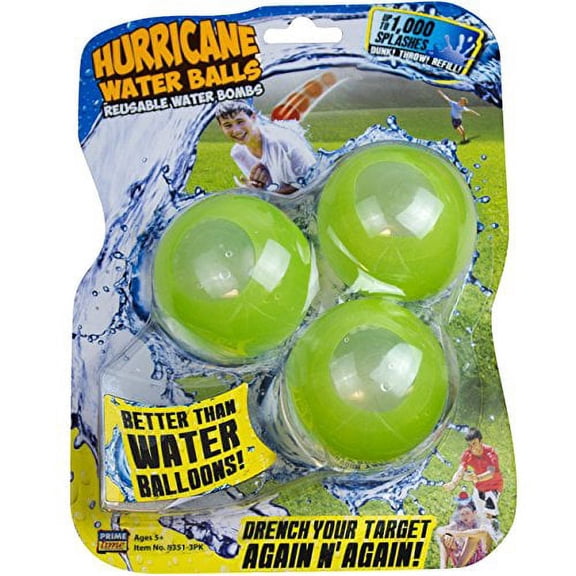 Prime Time Toys Splash Bombs - Hurricane Reusable Water Balls (3-Pack / Colors Vary)