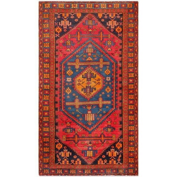 Pasargad Home Vintage Vintage Lamb's Wool Area Rug 4' 1" X 7' 3" Red