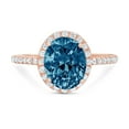 thumbnail image 7 of Solitaire with Accents Engagement Ring for Women - 2.27ct Natural London Blue Topaz in 14K Rose Gold Promise Ring, 7 of 7