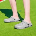 thumbnail image 2 of BNRSHOE Mens Clogs Slip-on Garden Shoes Comfortable Sandals Lightweight Slippers Beach Shoes Light Gray, 2 of 7
