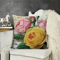 thumbnail image 2 of YINGXI Throw Pillow Cover Roses Flower with Letter Pink Home Decorative Pillow Cases Square Cushion Covers for Sofa Couch 12x12in, 2 of 5