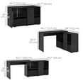 thumbnail image 3 of HOMCOM Convertible L-Shaped Computer Desk, Corner Table wth Fabric Boxes, 3 of 10