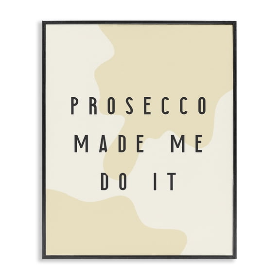 Stupell Industries Modern Prosecco Made Me Do It Phrase Abstract Pattern Black Framed Giclee Art, 11 x 14, by Lil' Rue