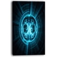 thumbnail image 2 of Glowing Bright Blue White Fractal Flower - Abstract Wall Art Canvas, 2 of 3