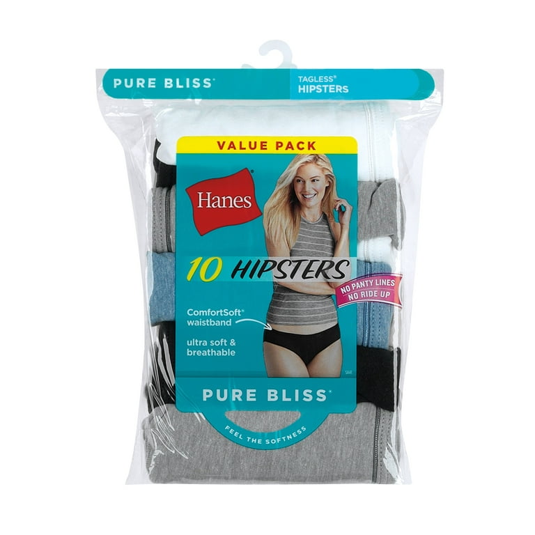 Hanes Women's ComfortBlend® Cotton Hipster 10-Pack Assorted 8 