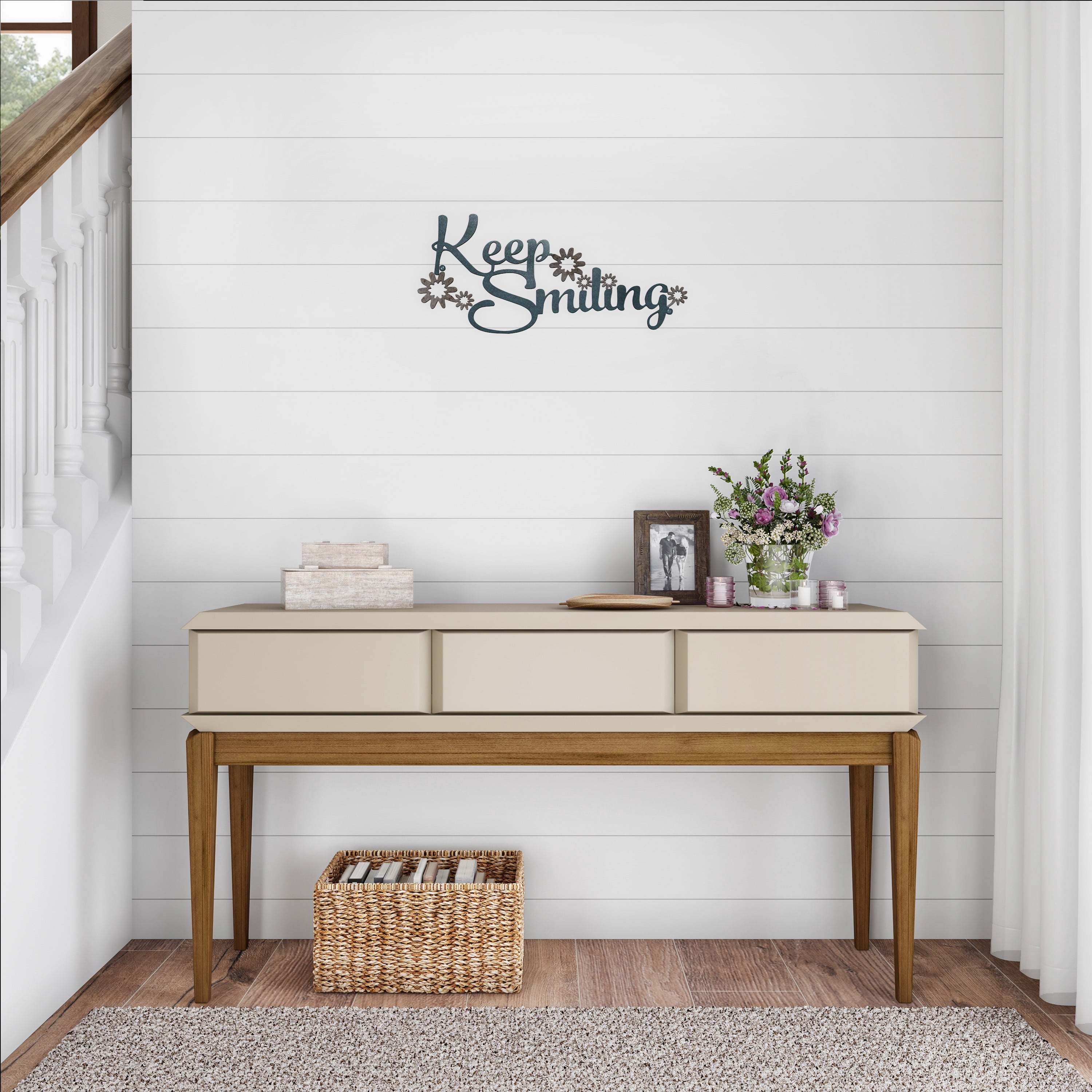 Metal Cutout- Keep Smiling Decorative Wall Sign-3D Word Art Home Accent Decor-Perfect for Modern Rustic or Vintage Farmhouse Style by Lavish Home