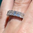 thumbnail image 2 of 5Ct Asscher Cut Real Moissanite Full Eternity Wedding Ring 14K White Gold Plated, 2 of 4