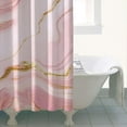 thumbnail image 4 of Pink Gold Marble Pattern Shower Curtain 36"x72" ,Bathroom Decorative Shower Curtains Set with 12 Hooks,Modern Waterproof Washable Shower Curtain, 4 of 6