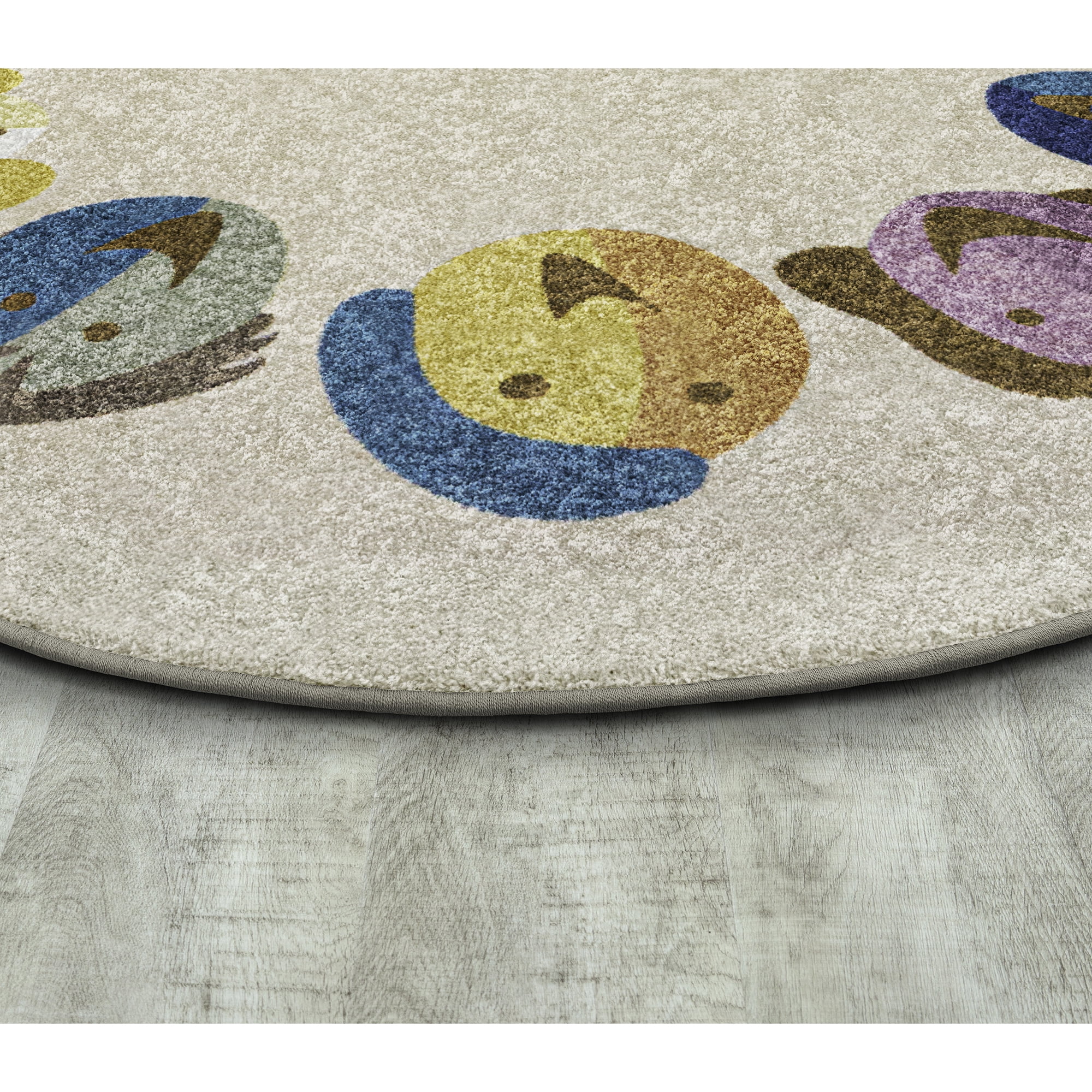 Joy Carpets Faces of Joy 5'4" x 7'8" Indoor Oval Area Rug in Color Multi