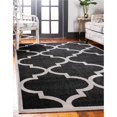 thumbnail image 1 of Unique Loom 3116015 7 x 10 ft. Austin Trellis Rectangular Rug, Black, 1 of 2