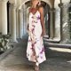 thumbnail image 5 of Vestido largo de playa a la moda para mujer, caftán estampado, largo con cuello en V, sin mangas, sin espalda, vestido camisero Pompotops  ghjkhdj6780, 5 of 9