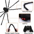 thumbnail image 2 of Paquete de 2 decoraciones de Halloween, arañas al aire libre, arañas peludas gigantes de 5 pies para decoración de patio de Halloween, fiesta de miedo al aire libre, 2 of 5