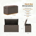thumbnail image 2 of Devoko 105 Gallon Resin Deck Box Outdoor Lockable Storage Bench with Cushions Waterproof Storage Box,Dark Brown, 2 of 7