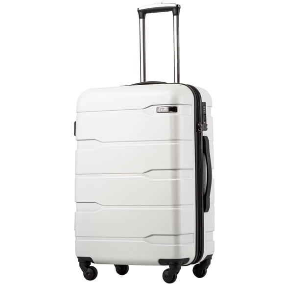 Maleta expandible Luggage Coolife de policarbonato y ABS Spinner de 28 pulgadas, color blanco