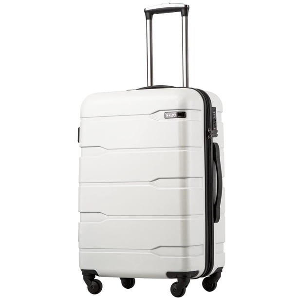 Maleta expandible Luggage Coolife de policarbonato y ABS Spinner de 28 pulgadas, color blanco