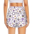 thumbnail image 2 of Lsque Lavender Flowers Printed Women's Running Shorts with Liner Pockets,Elastic Quick Dry Workout Athletic Gym Yoga Shorts,Womens High Waist Shorts-, 2 of 9