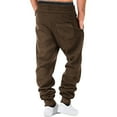 thumbnail image 3 of Coorders No Boundaries Men's Fleece Jogger Sweatpants with Pockets, Mens Slim Fit Drawstring Joggers Pants,Big and Tall Brown,Size L, 3 of 6