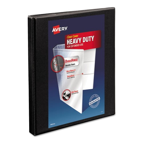 New Avery Heavy-Duty Non Stick View Binder with DuraHinge and Slant Rings, 3 Rings, 0.5' Capacity, 11 x 8.5, Black,Each