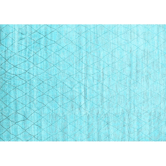 Ahgly Company Indoor Rectangle Solid Light Blue Modern Area Rugs, 8' x 10'