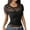 Black-05, variant on perfectbot Womens Lace T-Shirts Summer Short Sleeve Crew Neck Crop Slim Plain Tops 2025 Fashion Size S-XL