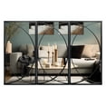 thumbnail image 2 of LuxenHome 3-Piece Black Metal Rectangular Wall Mirror Set Large Vanity Bathroom Mirror Accent Decor, 2 of 9