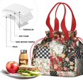thumbnail image 4 of Pioneer Flower Floral Print Pattern Drawstring Lunch Bag Women - Drawstring Lunch Bag Insulated for Work Office - Stain-Resistant Large Lunchbags for Women with Multi-Pockets, 4 of 6