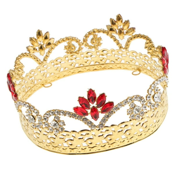 Tiara de Rhinestone Princesa Nupcial Decoración Bricolaje Coser de utilizar Oro