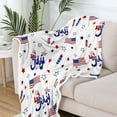 thumbnail image 5 of Throw Blankets, 4th of July Throws, American Stars on Red White Luxury Ultra Soft Flannel Bed Blanket Color Block USA Flag Cozy Warm Fleece Cover for Sofa Couch Chair, 5 of 6