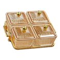 thumbnail image 3 of kurtrusly Luxury Snacks Fruit Plate with Double Handle for Holiday Seasoning Snacks Gold 4 Bowls Medium 1Set, 3 of 6