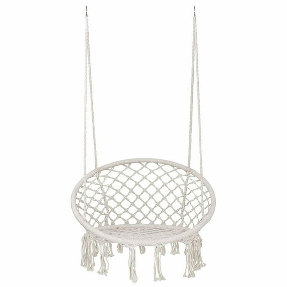 WYDK Cotton Rope Handwoven Hammock Swing Chair, 330 Pounds Capacity, Tassels Hammock Swing for C-Hammock Stand, Living Room, Yard, Garden, Balcony