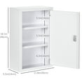 thumbnail image 3 of Kleankin Wall Medicine Cabinet with Lock, White, 3 of 10