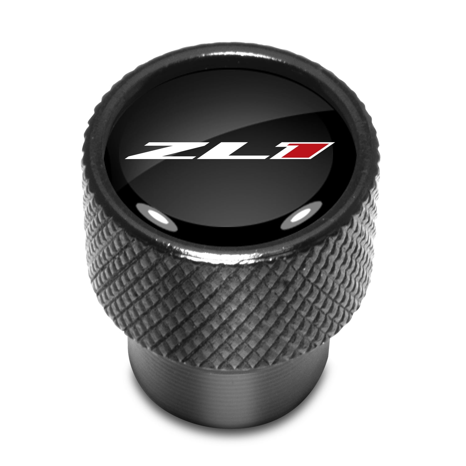 Chevrolet Camaro ZL1 Logo in Black on Black Aluminum Tire Valve Stem Caps