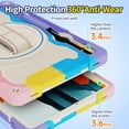 thumbnail image 6 of 3in1 Rotating Stand Case for Samsung Galaxy Tab S10 FE/Tab S9 FE/Tab S9 with Hand/Shoulder Strap, Shockproof Rugged, Blue, 6 of 7