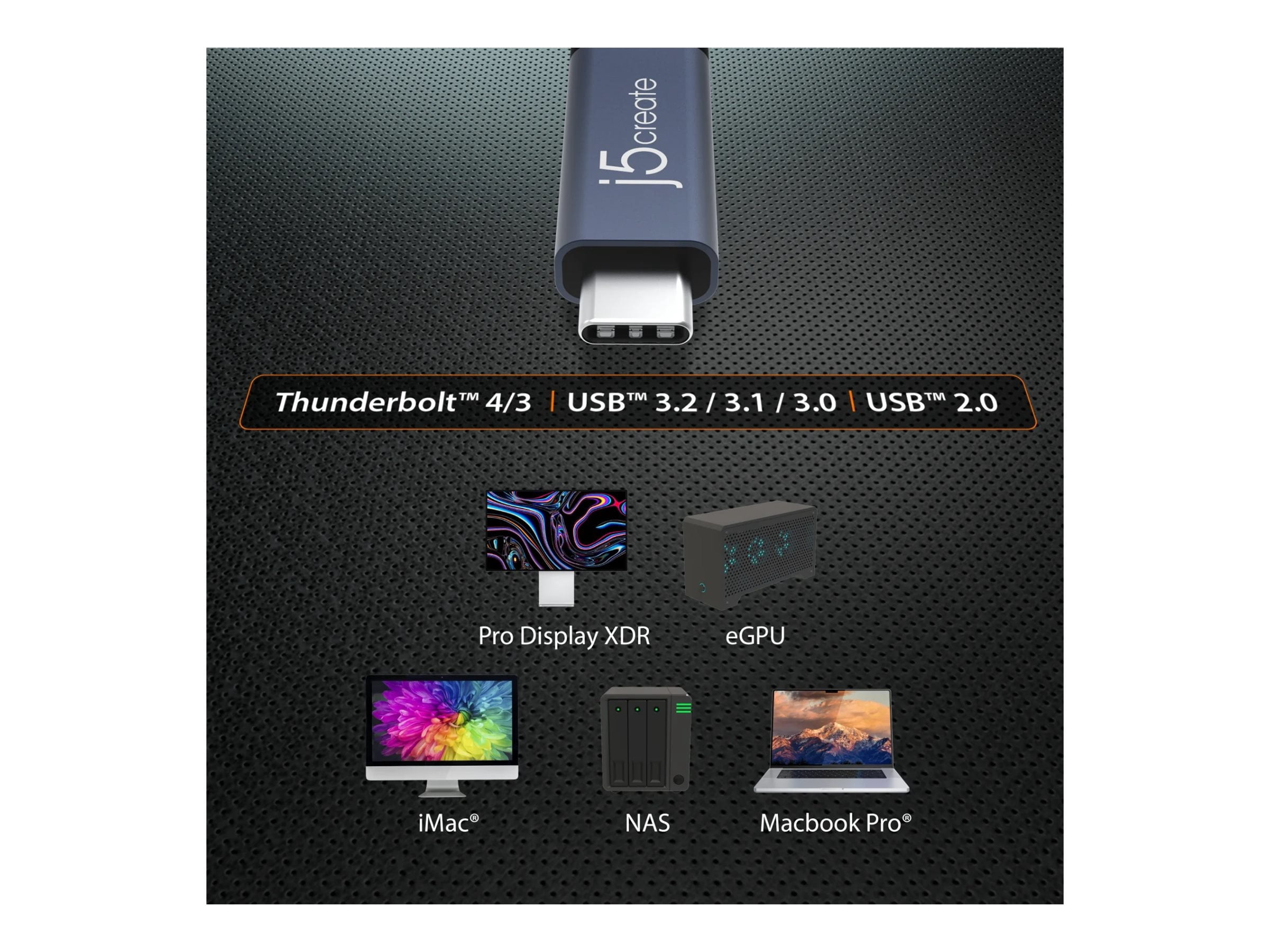 j5create USB 40Gbps 240W USB Type-C Cable, JUC29L08