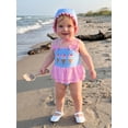 thumbnail image 5 of Cenuakty Baby Girl Swimsuit Sleeveless Ice Cream Print Bathing Suit Infant Striped Swimwear with Sun Hat, 5 of 9