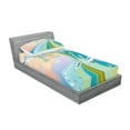 thumbnail image 2 of Ambesonne Modern Fitted Sheet & Pillow Sham Set, Cartoon Like Waves, Twinxl, Multicolor, 2 of 2