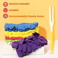 thumbnail image 4 of Reusable Duster Refills, 360° Heavy Duty Fleece Duster Refills Reusable Duster Pads Washable Cleaning Pads Tools for Cleaning Ceiling Fan Window Kitchen (5pc), 4 of 7