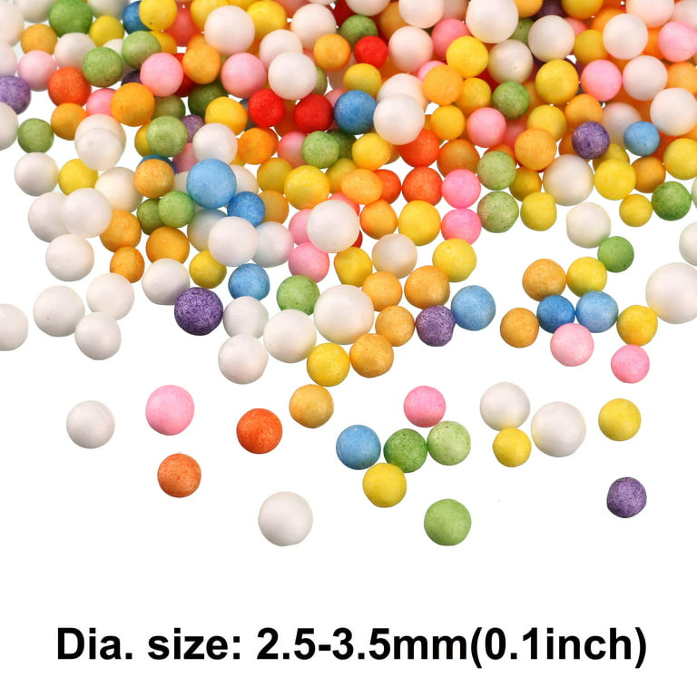 Uxcell White Polystyrene Foam Beads Ball for Crafts and Fillings 0.1 inch 4 Pack