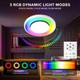 thumbnail image 4 of Akicon Bathroom Exhaust Fan with RGB LED Mode, 110 CFM 1.5 Sone Ultra Quiet Bathroom Vent Fan with 3CCT Light & Nightlight, Ceiling Mount, Remote Control, Round, White, 4 of 10