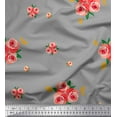 thumbnail image 1 of Soimoi Cotton Cambric Fabric Leaves & Rose Flower Print Sewing Fabric Yard 56 Inch Wide, 1 of 1