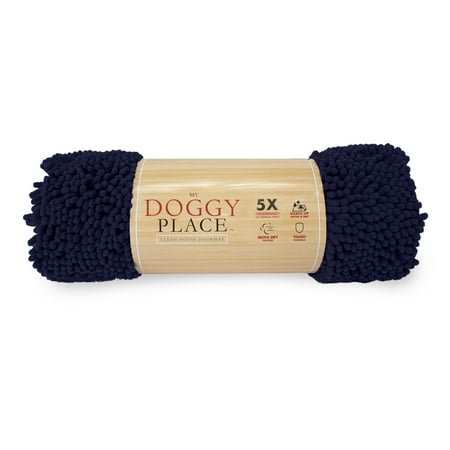 My Doggy Place Dog Mat for Muddy Paws  Washable Dog Mat  Navy Blue  Runner