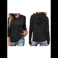 thumbnail image 3 of Sudadera con Capucha para Mujer, de Gran Tamaño, Informal, de Larga, con Cordón Ajustable Negro XL, 3 of 7