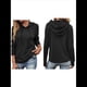thumbnail image 3 of Sudadera con Capucha para Mujer, de Gran Tamaño, Informal, de Larga, con Cordón Ajustable Negro XL, 3 of 7