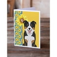 thumbnail image 2 of Summer Sunflowers Tricolor Border Collie Greeting Cards and Envelopes Pack of 8 7 in x 5 in, 2 of 3