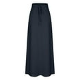 thumbnail image 5 of EDFBUYKRS Female Skirts Womens Fall Skirts Midi Length Brown Women's Casual Versatile Solid Color Drawstring Skirt, 5 of 6