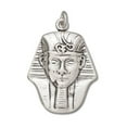 thumbnail image 1 of Sterling Silver 24" Unisex 1.5mm Box Chain Egyptian Pharaoh Death Mask Pendant Necklace, 1 of 2