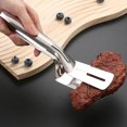 thumbnail image 2 of Stainless Steel Grill Clamp, Anti-Scald Extended Handle Spatula Tong, Multi-Functional Barbecue Clamp for Grilling Meat, Fish, and Pancakes with Non-Slip Grip（2 PCS）, 2 of 7